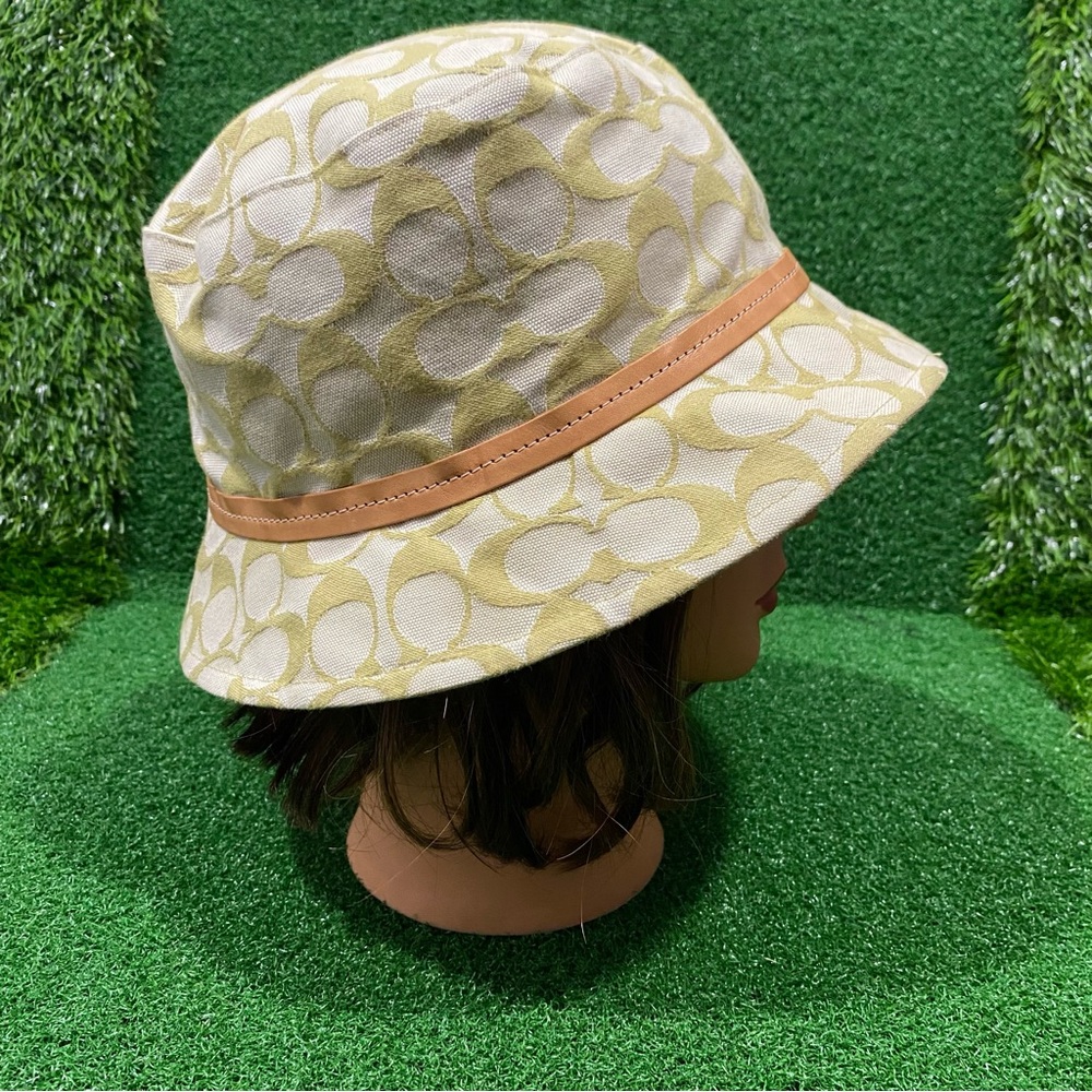 Vintage Coach Green Signature Bucket Hat Sz S Women’s - Picture 5 of 9